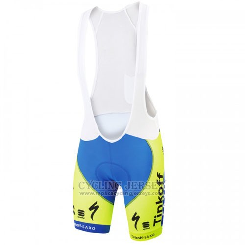 2016 Cycling Jersey Tinkoff Saxo Bank Yellow and Blue Short Sleeve and Bib Short